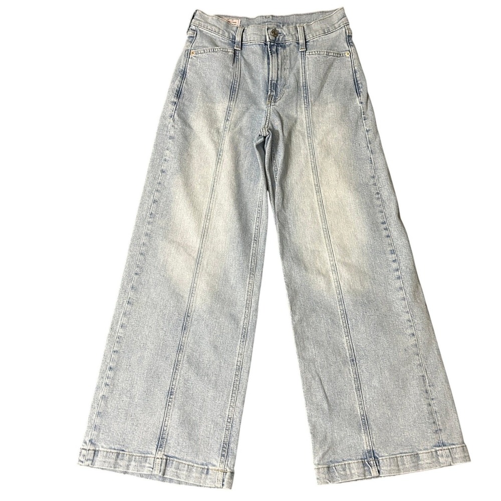 Gap Jeans Womens 26/2P Blue High Rise Stride Wide Leg Front Seam Denim 27x27